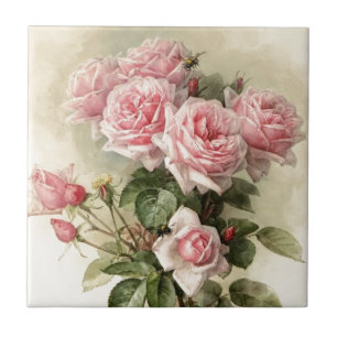 Carreau Roses victoriens roses chics minables