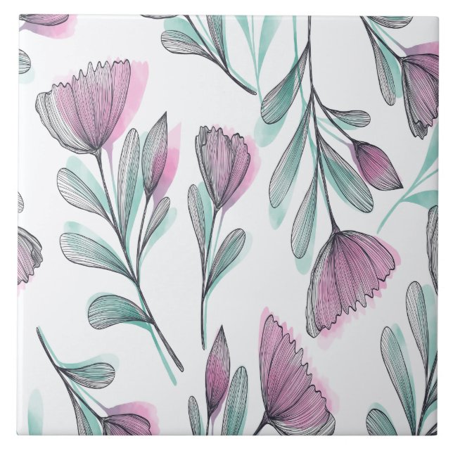 Carreau Roses violets (Devant)