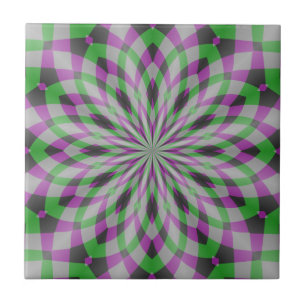 Carreau Rosettes de Noël en violet, vert et noir
