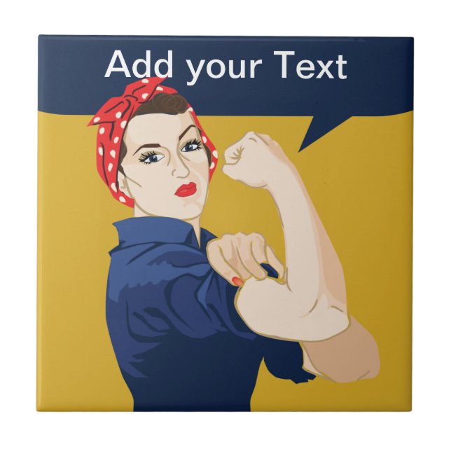 Carreau Rosie Riveter Femme forte (Devant)