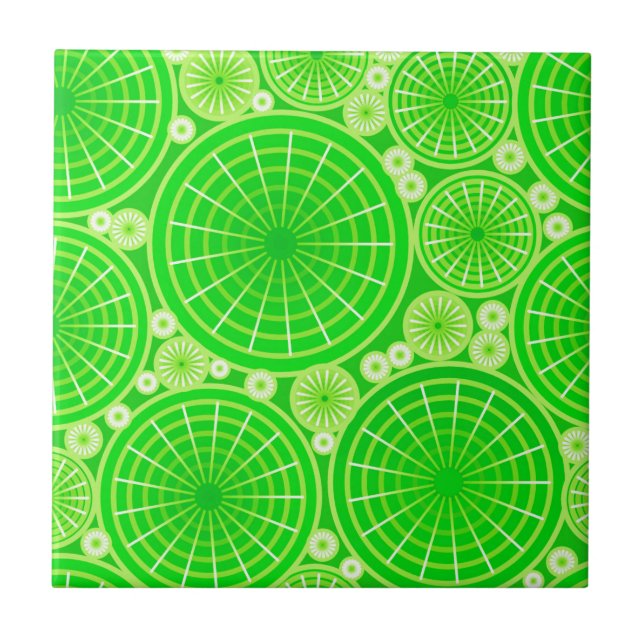 Carreau Roues imbriquées - vert citron (Devant)