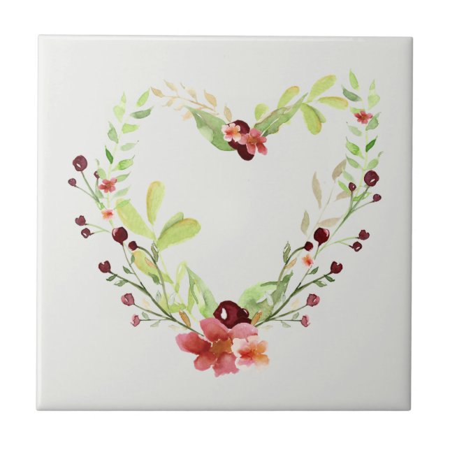 Carreau Rouge Berry and Vine Heart Couleur personnalisée (Devant)
