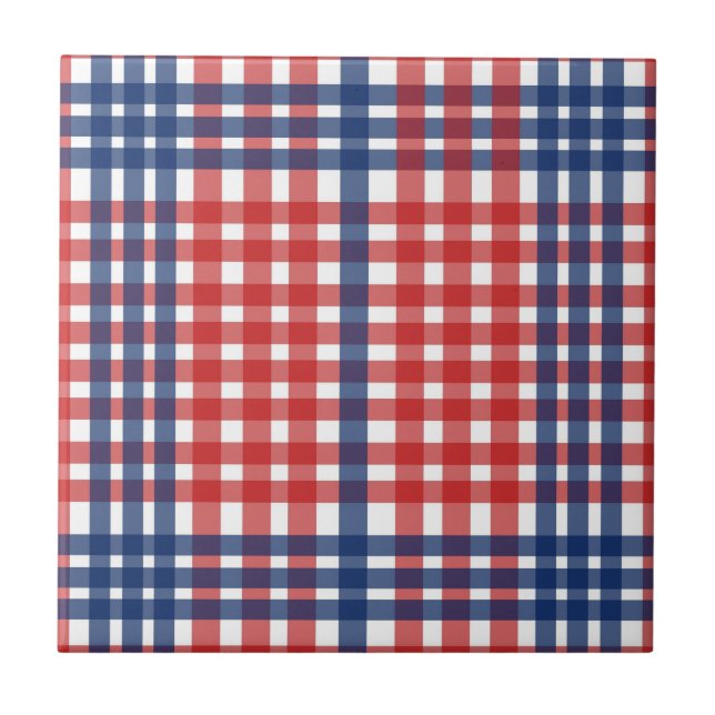 Carreau Rouge blanc et bleu En vichy plaid (Devant)