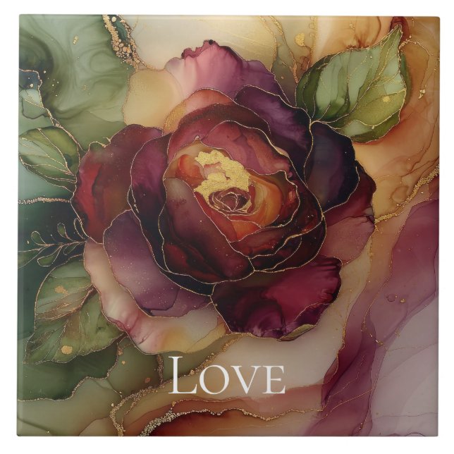 Carreau Rouge Bourguignon Romantique Rose Gold Floral (Devant)