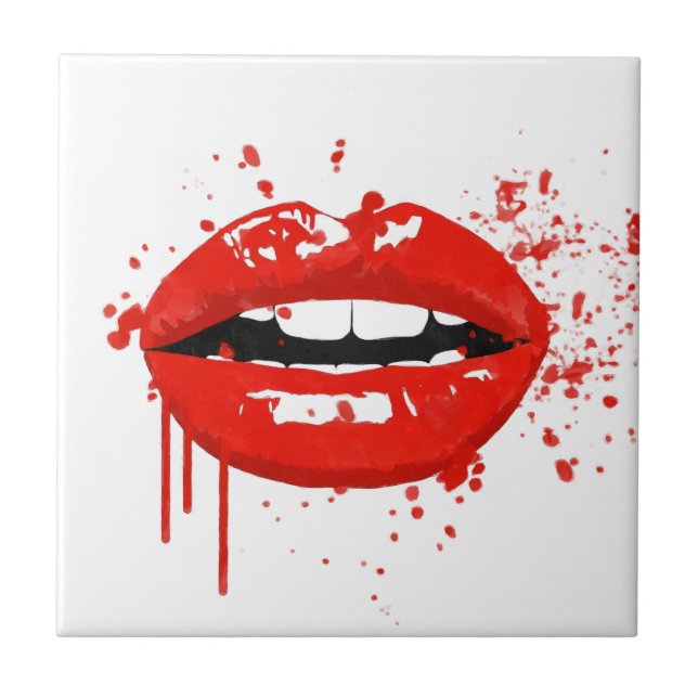 Carreau Rouge lèvres baiser beauté maquillage mode (Devant)