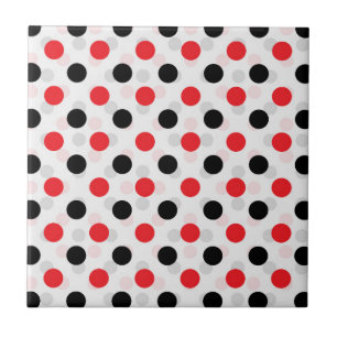Carreau Rouge noir Pois Textile Motif Design