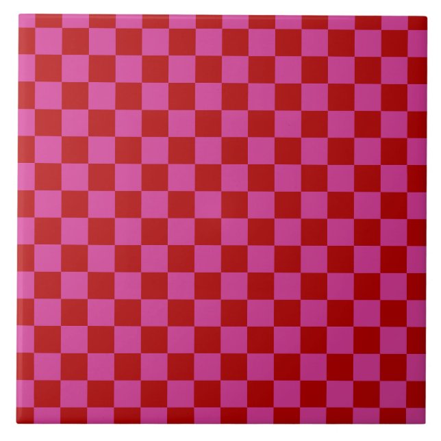 Carreau Rouge + Pink Check À damiers Motif de tableau de b (Devant)