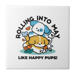 Carreau Rouler En Mai Comme De Joyeux Pups - Mignonne Chie