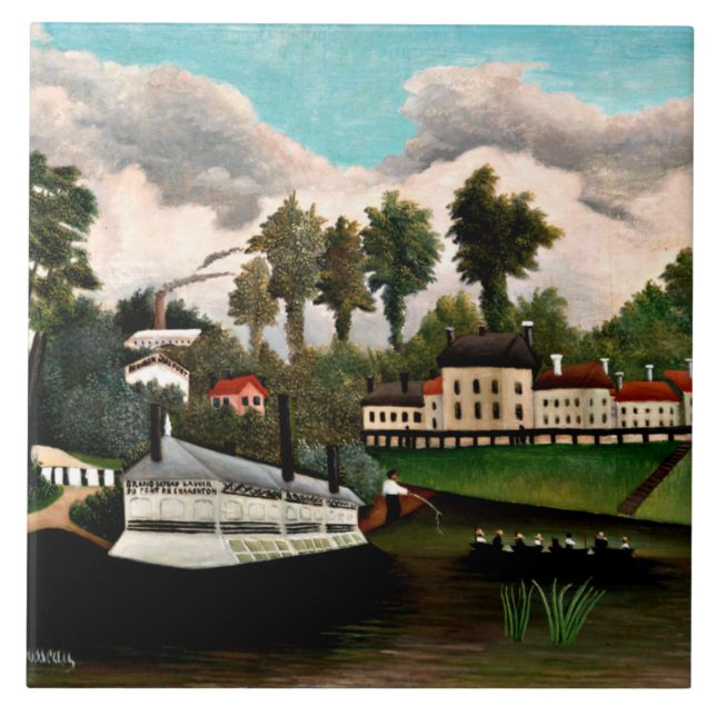 Carreau Rousseau - Le Bateau de Blanchisserie, peinture po (Devant)