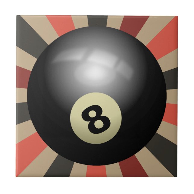 Carreau Route 66 Sunburst Vibes - Retro 8-Ball (Devant)