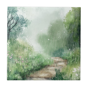Carreau Route de campagne brumeuse - Sentier forestier Pay