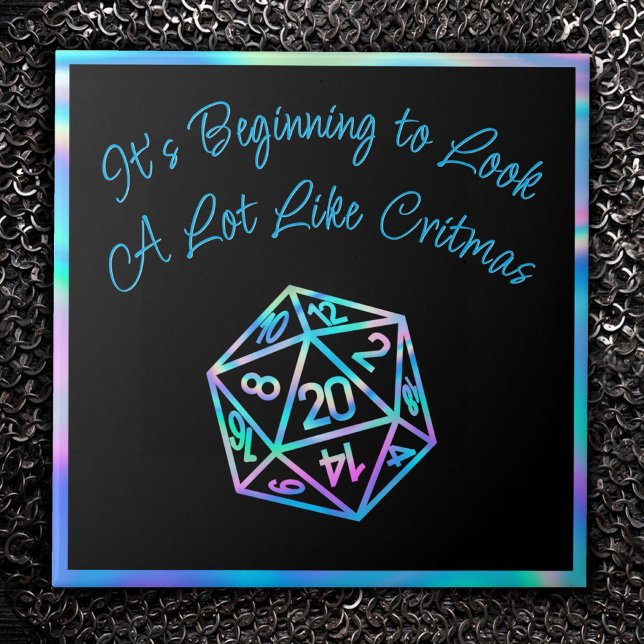 Carreau RPG Critmas | Holo Retro Tabletop Role Player Dice (Créateur téléchargé)