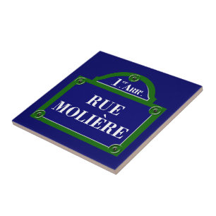 Carreau Rue Moliere, plaque de rue de Paris