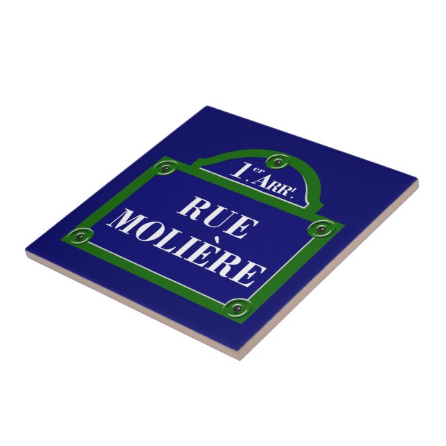 Carreau Rue Moliere, plaque de rue de Paris (Côté)