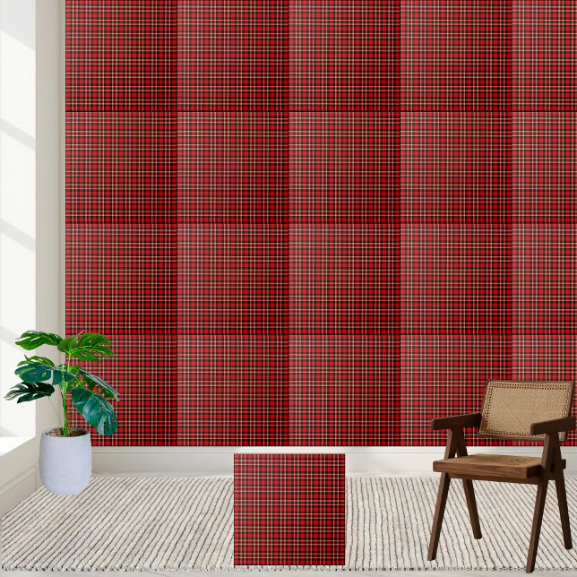 Carreau Russe écossais rouge Tartan Plaid Motif (Rustic Scottish Red Tartan Plaid Pattern Ceramic Tile)