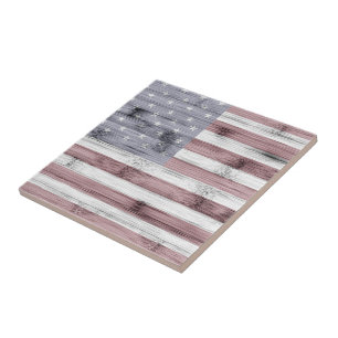 Carreau Russe Rouge Blanc Bleu Bois américain drapeau Amér