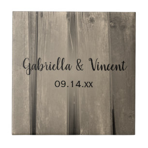 Carreau Rustic Country Grange Mariage en bois