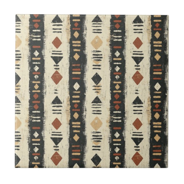 Carreau Rustic Mudcloth Geometric Pattern (4) (Devant)