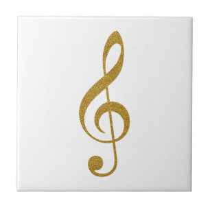Carreau sa note musicale d'or de clef triple