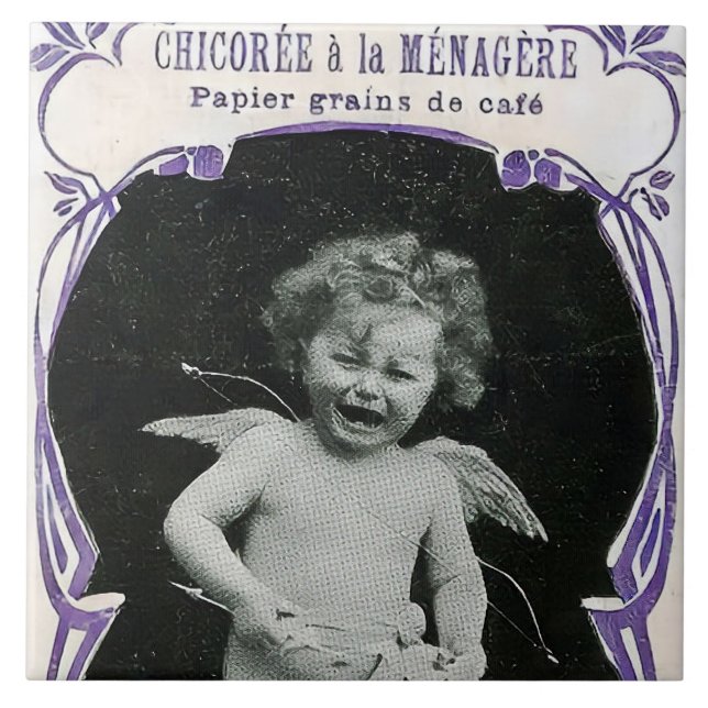 Carreau Sad Cherub Angel Print (Devant)