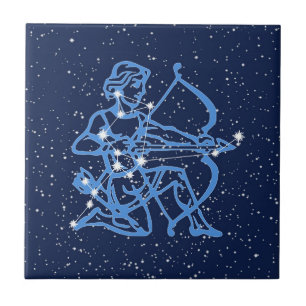 Carreau Sagittarius Constellation et Signe Soleil avec éto