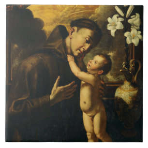 Carreau Saint Antoine de Padoue avec l'Enfant Jésus