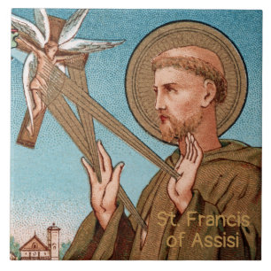 Carreau Saint François d'Assise, Pater Seraphicus (SAU 040