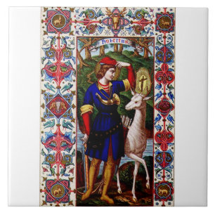 Carreau Saint Hubert de Liège avec le cerf 