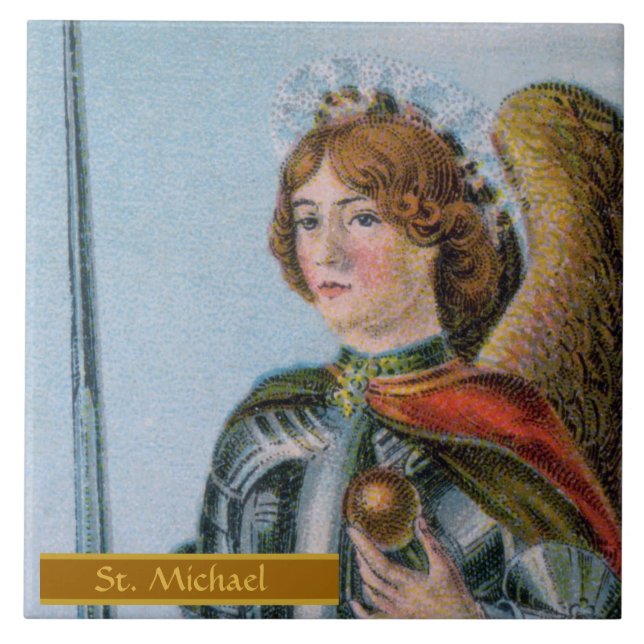 Carreau Saint Michel l'Archange (détail ; M 017) (Devant)