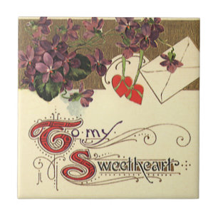 Carreau Saint-Valentin victorien vintage pour mon amour