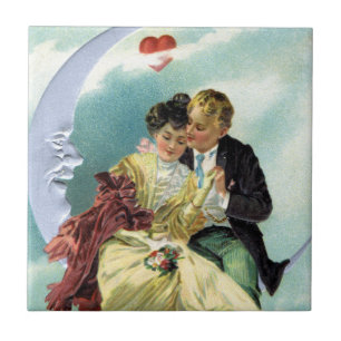 Carreau Saint-Valentin vintage victorien Amour et Romance