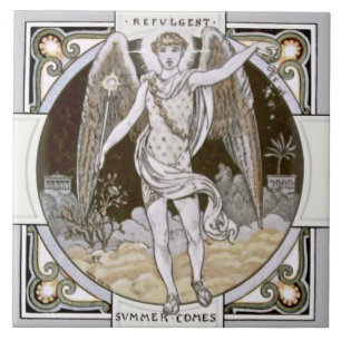 Carreau Saison "été" de Repro au XVIIIe siècle Minton