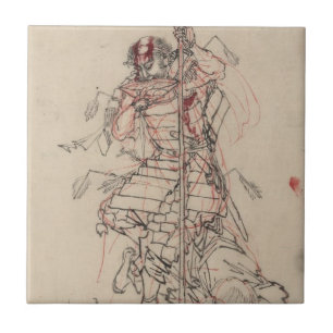 Carreau Saké potable samouraï circa des 1800s