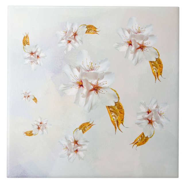 Carreau Sakura - Fleur de cerisier japonaise (Devant)