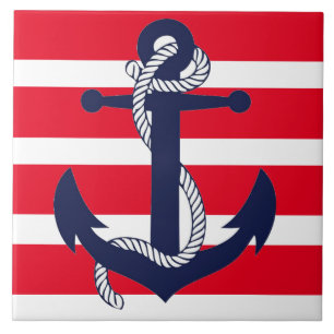 Carreau Salle de bain Carrelage en céramique - Ancre bleu 