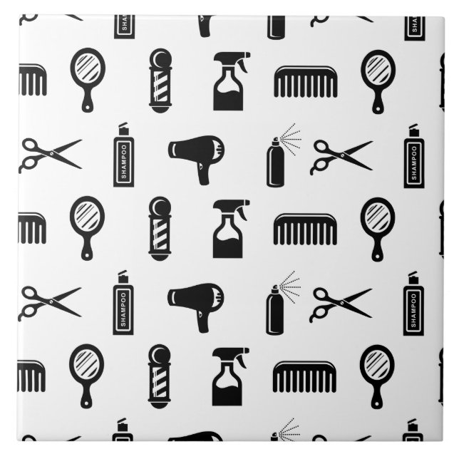 Carreau Salon et coiffeur Motif COULEUR PERSONNALISÉE (Devant)