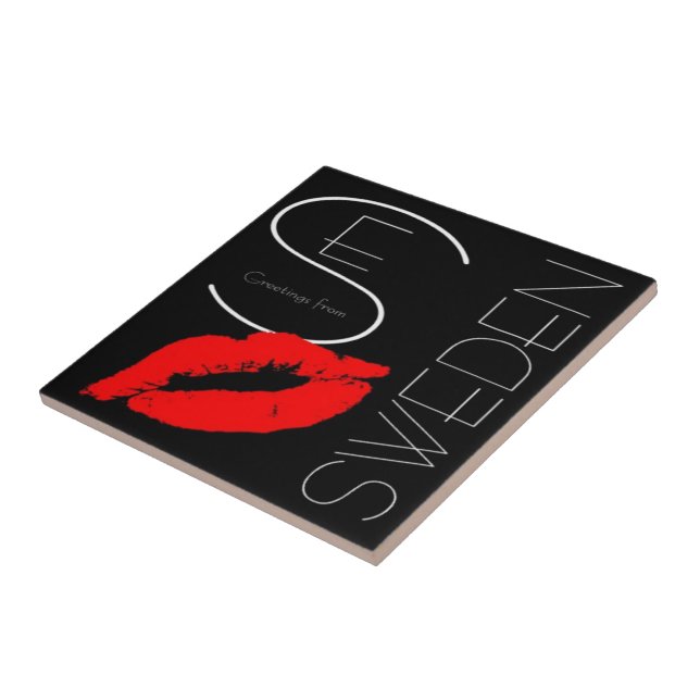 Carreau Salutations de Suède Rouge Lipstick Love Kiss Blac (Côté)