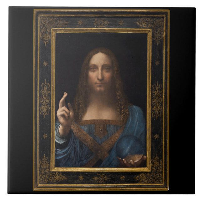 Carreau Salvator Mundi par Leonardo da Vinci circa 1500 (Devant)