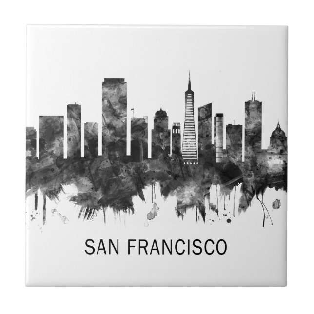 Carreau San Francisco California Skyline BW (Devant)