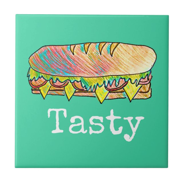Carreau Sandwich savoureux sous-sandwich art alimentaire m (Devant)