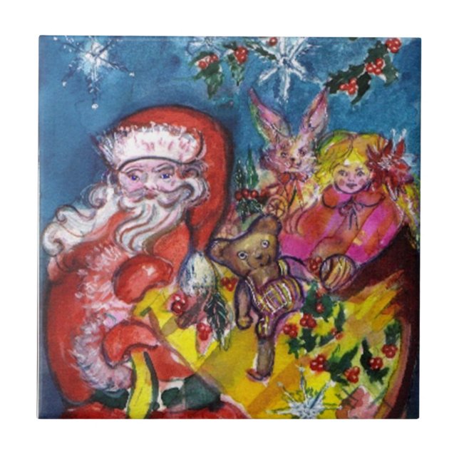 CARREAU SANTA CLAUS, CADEAU DE NOËL ET JOUETS (Devant)