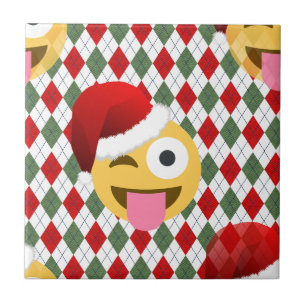 Carreau santa claus wink emoji