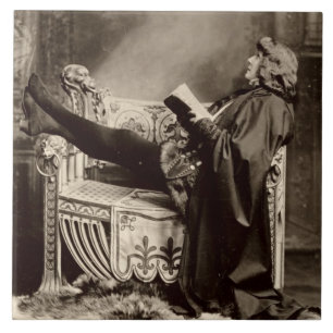 Carreau Sarah Bernhardt (1844-1923) comme Hamlet dans le