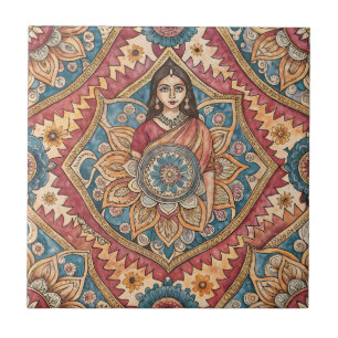 Carreau Sari indienne femme sans couture motif