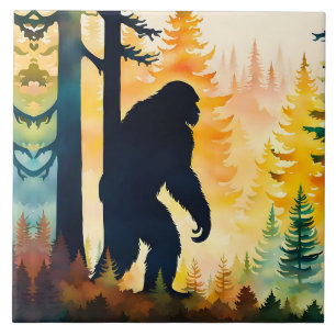 Carreau Sasquatch Automne Paysage Coucher de soleil