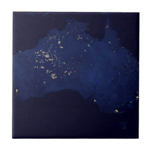 Carreau Satellite Les Lumières Nocturnes De L'Australie.