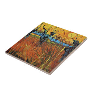 Carreau Saules au coucher du soleil, Vincent van Gogh