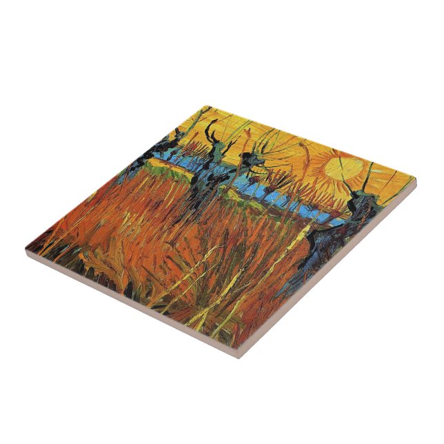 Carreau Saules au coucher du soleil, Vincent van Gogh (Côté)