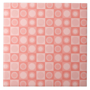 Carreau Saumon Motif géométrique MCM rétro rose