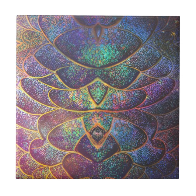 Carreau Scales de dragons Abstraits de Whimsical Cool Frac (Devant)